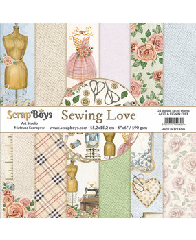 ScrapBoys Sewing Love 6x6 Inch Paper Pad (SELO-09) (DISCONTINUED)