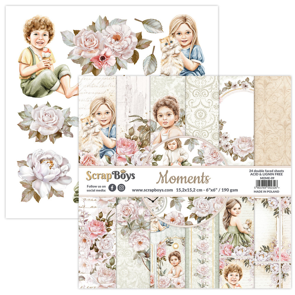 ScrapBoys Moments 6x6 Inch Paper Pad (MOME-09) (OUTLET)