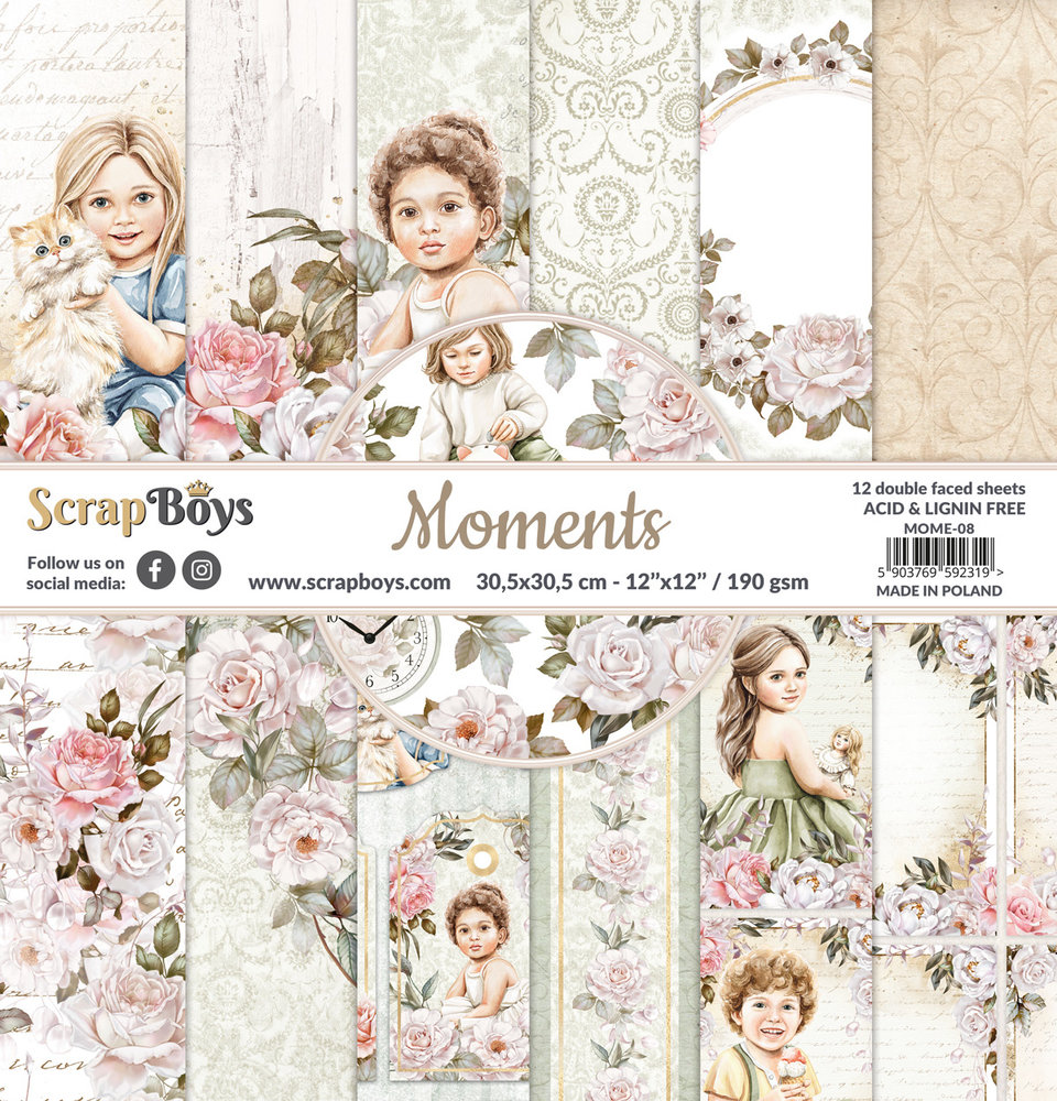 ScrapBoys Moments 12x12 Inch Paper Pack (MOME-08) (OUTLET)