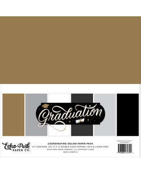 Echo Park Graduation 12x12 Inch Coordinating Solids Paper Pack (GR298015) (DISCONTINUED)