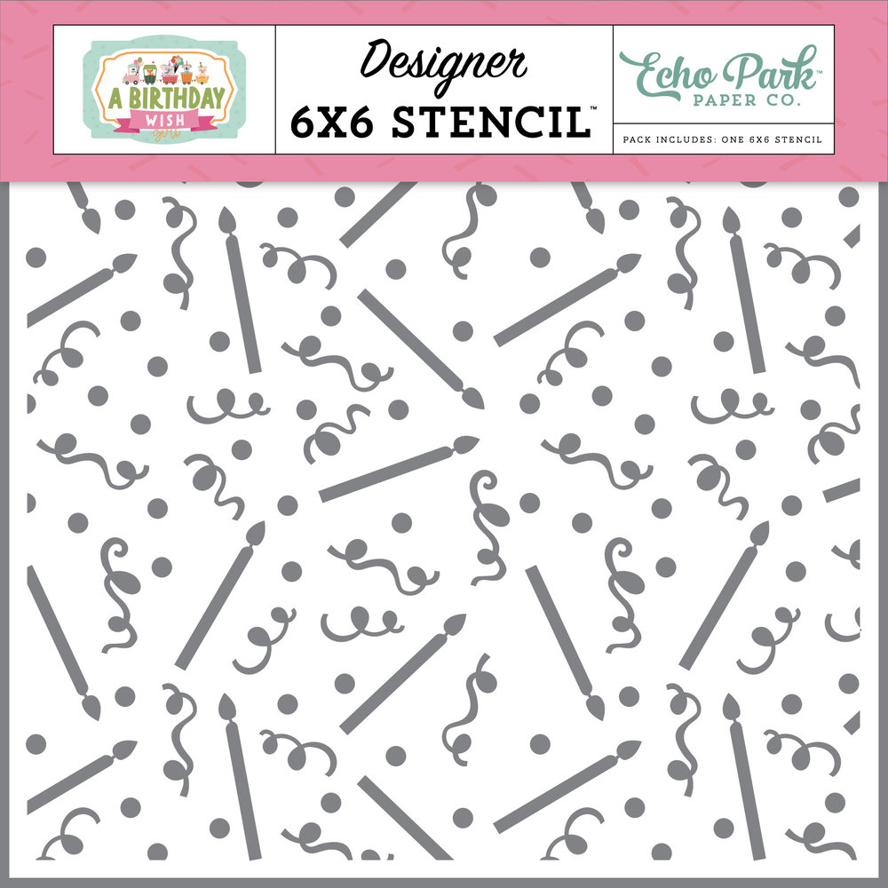 Echo Park Candles And Confetti Designer Stencil (BWG296033) (DISCONTINUED)