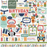 Echo Park A Birthday Wish Boy 12x12 Inch Element Sticker (BWB297014) (DISCONTINUED)
