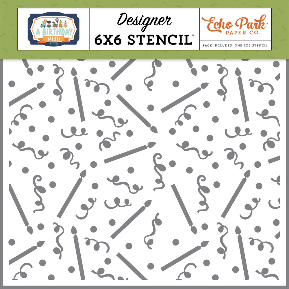 Echo Park Birthday Supplies Designer Stencil (BWB297033) (DISCONTINUED) Echo Park Birthday Supplies Designer Stencil (BWB297033) (DISCONTINUED)