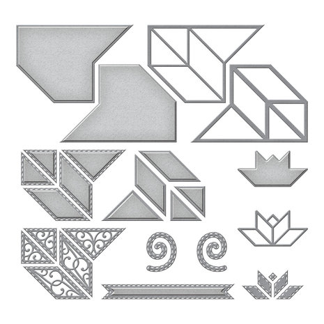 Spellbinders Filigree Eight Point Star Etched Dies (S4-1251) (OUTLET)