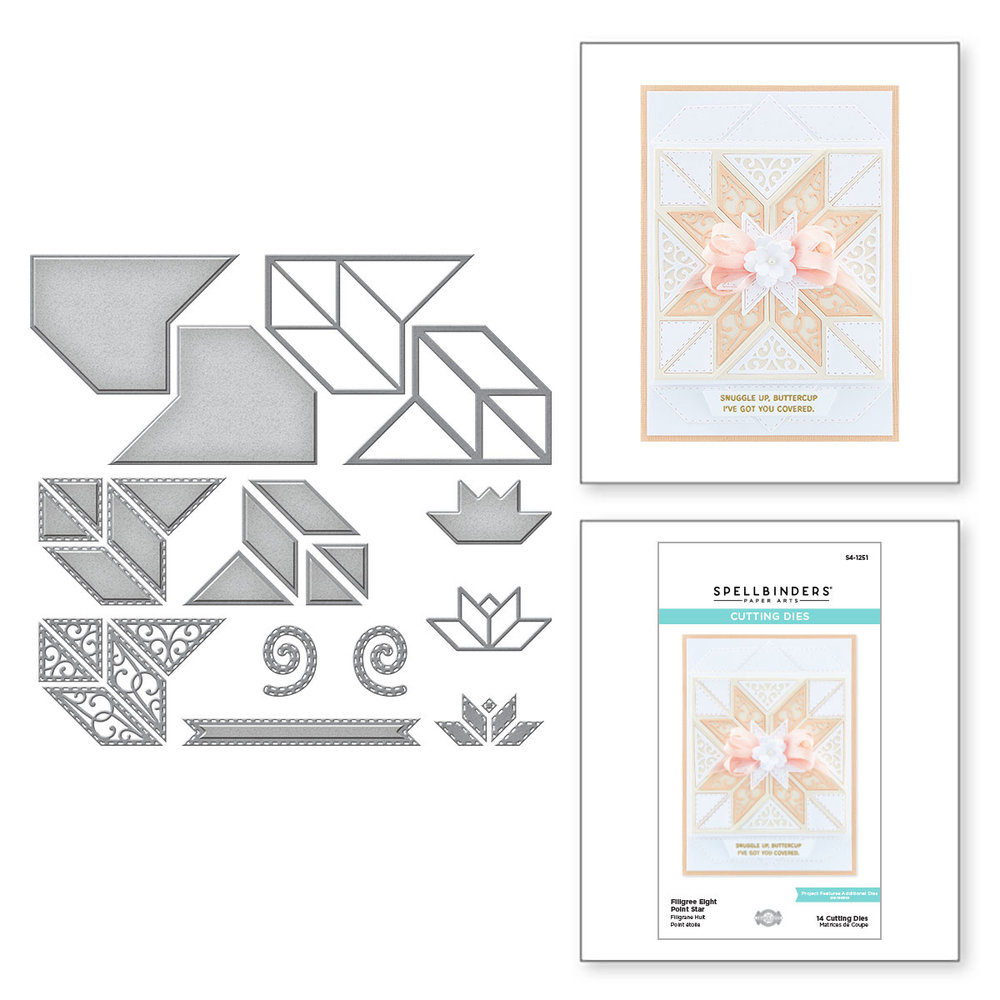 Spellbinders Filigree Eight Point Star Etched Dies (S4-1251) (OUTLET)