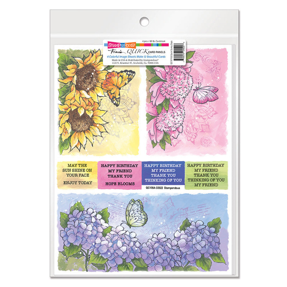 Stampendous Quick Card Panels Wings Of Flight (4pcs) (QC108AB) (OUTLET)