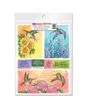 Stampendous Quick Card Panels Hummingbird Bright (4pcs) (QC112AB) (OUTLET)