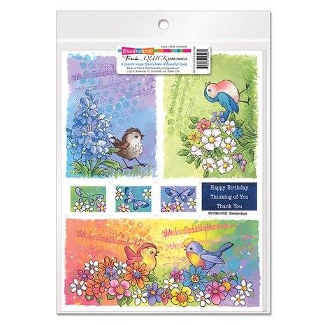 Stampendous Quick Card Panels Birdies Bright (4pcs) (QC109AB) (OUTLET)