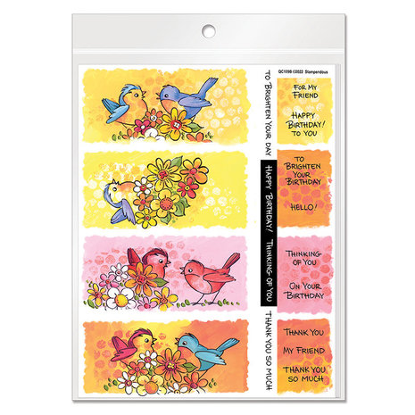Stampendous Quick Card Panels Birdies Bright (4pcs) (QC109AB) (OUTLET)