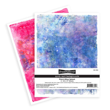 Stampendous Quick Card Backgrounds Pink & Blue Splash (4pcs) (QC-002) (OUTLET) Stampendous Quick Card Backgrounds Pink & Blue Splash (4pcs) (QC-002) (OUTLET)