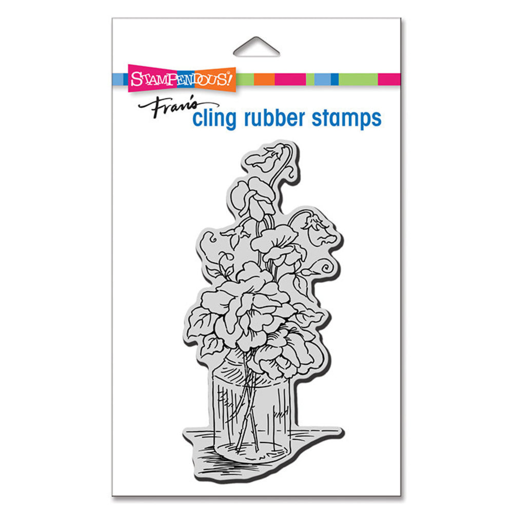 Stampendous Sweet Rose Jar Mini Cling Rubber Stamps (CSM101) (OUTLET) Stampendous Sweet Rose Jar Mini Cling Rubber Stamps (CSM101) (OUTLET)