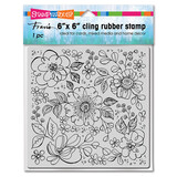 Stampendous Pop Flowers 6x6 Inch Cling Rubber Stamps (6CR027) (OUTLET)