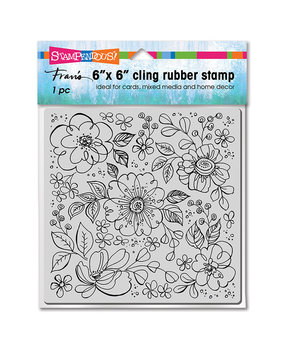 Stampendous Pop Flowers 6x6 Inch Cling Rubber Stamps (6CR027) (OUTLET)