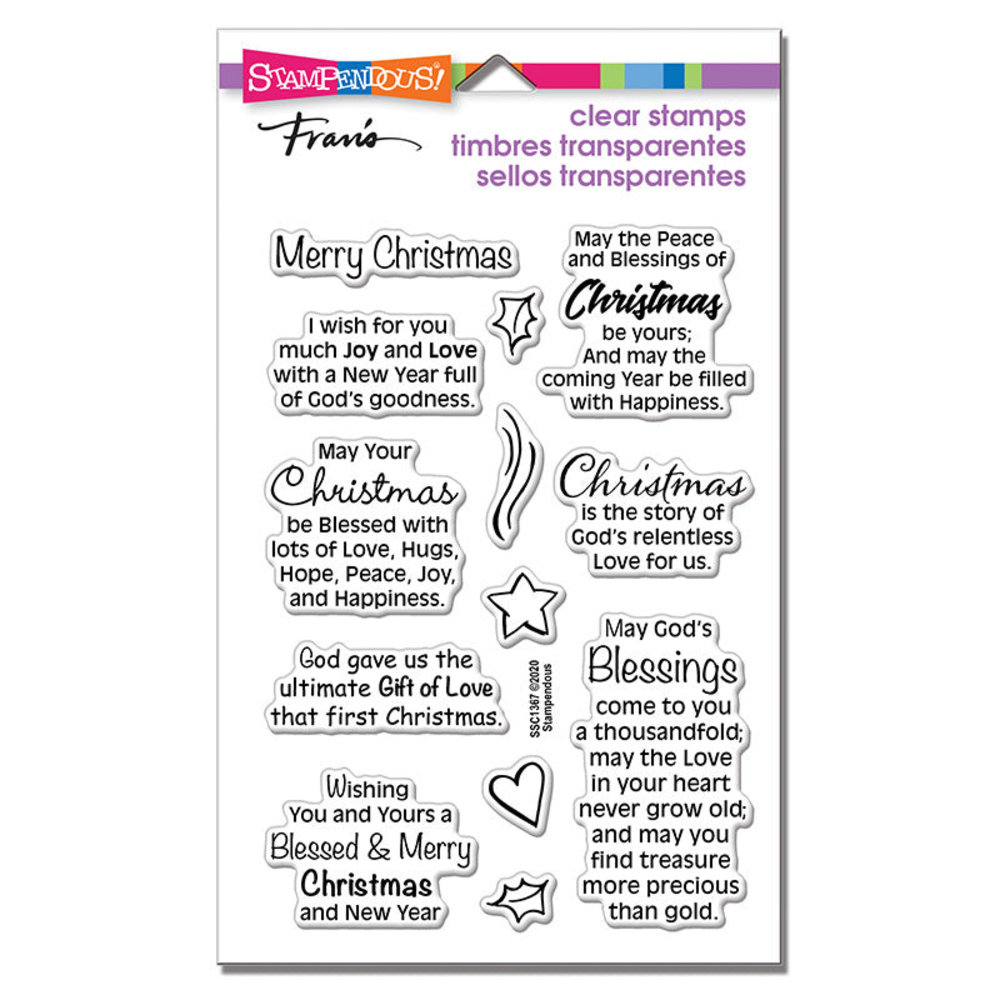 Stampendous Blessed Christmas Perfectly Clear Stamps (SSC1367) (OUTLET)