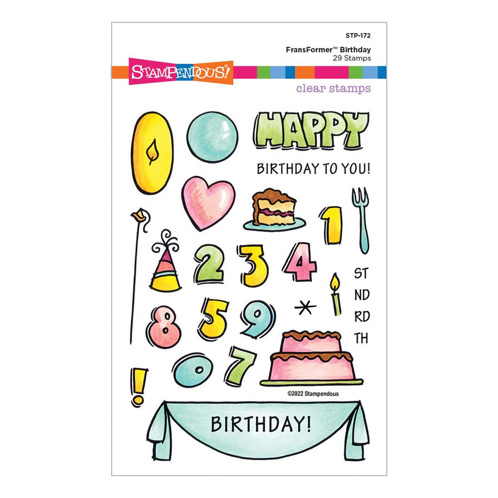 Stampendous Birthday FransFormer Clear Stamps (STP-172) (OUTLET) Stampendous Birthday FransFormer Clear Stamps (STP-172) (OUTLET)
