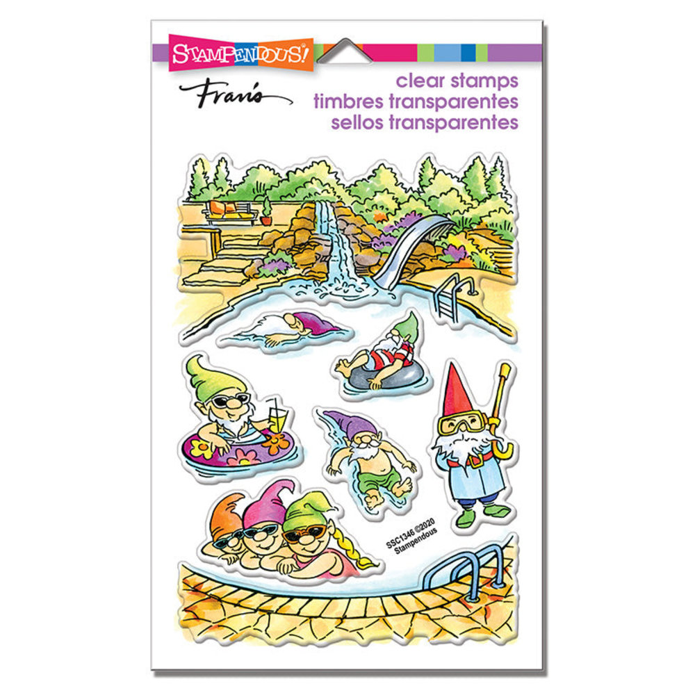 Stampendous Gnome Pool Perfectly Clear Stamps (SSC1346) (OUTLET) Stampendous Gnome Pool Perfectly Clear Stamps (SSC1346) (OUTLET)