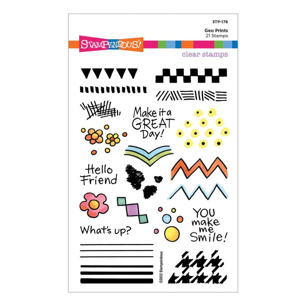 Stampendous Geo Prints FransFormer Clear Stamps (STP-178) (OUTLET)