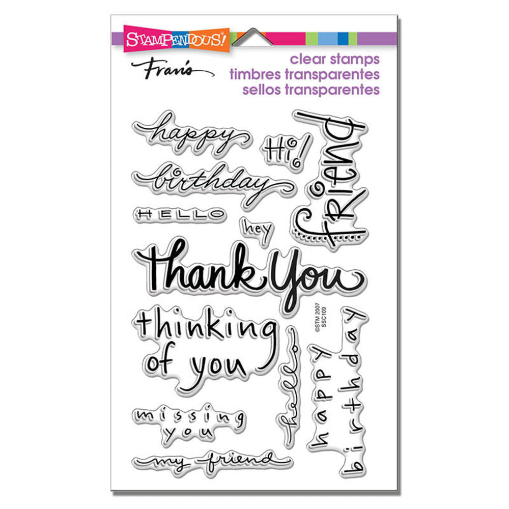 Stampendous Happy Messages Clear Stamps (SSC109) (OUTLET) Stampendous Happy Messages Clear Stamps (SSC109) (OUTLET)