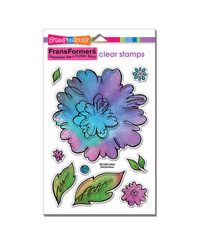 Stampendous Peony FransFormer Clear Stamps (SSC3009) (OUTLET)