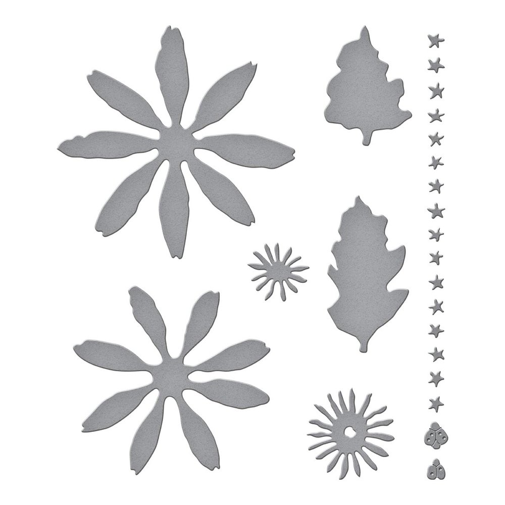 Spellbinders Gerber Daisy and Ladybugs Etched Dies (S5-531)