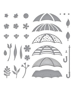 Spellbinders Umbrella Bloom Etched Dies (S5-554) (DISCONTINUED)