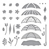 Spellbinders Umbrella Bloom Etched Dies (S5-554) (DISCONTINUED)