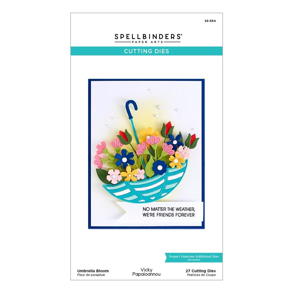 Spellbinders Umbrella Bloom Etched Dies (S5-554) (DISCONTINUED)