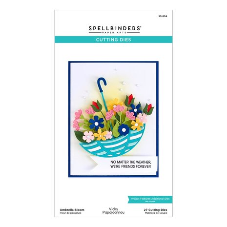 Spellbinders Umbrella Bloom Etched Dies (S5-554) (DISCONTINUED)