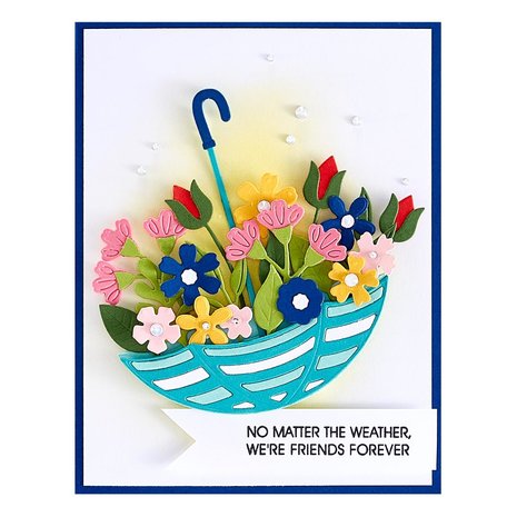 Spellbinders Umbrella Bloom Etched Dies (S5-554) (DISCONTINUED)