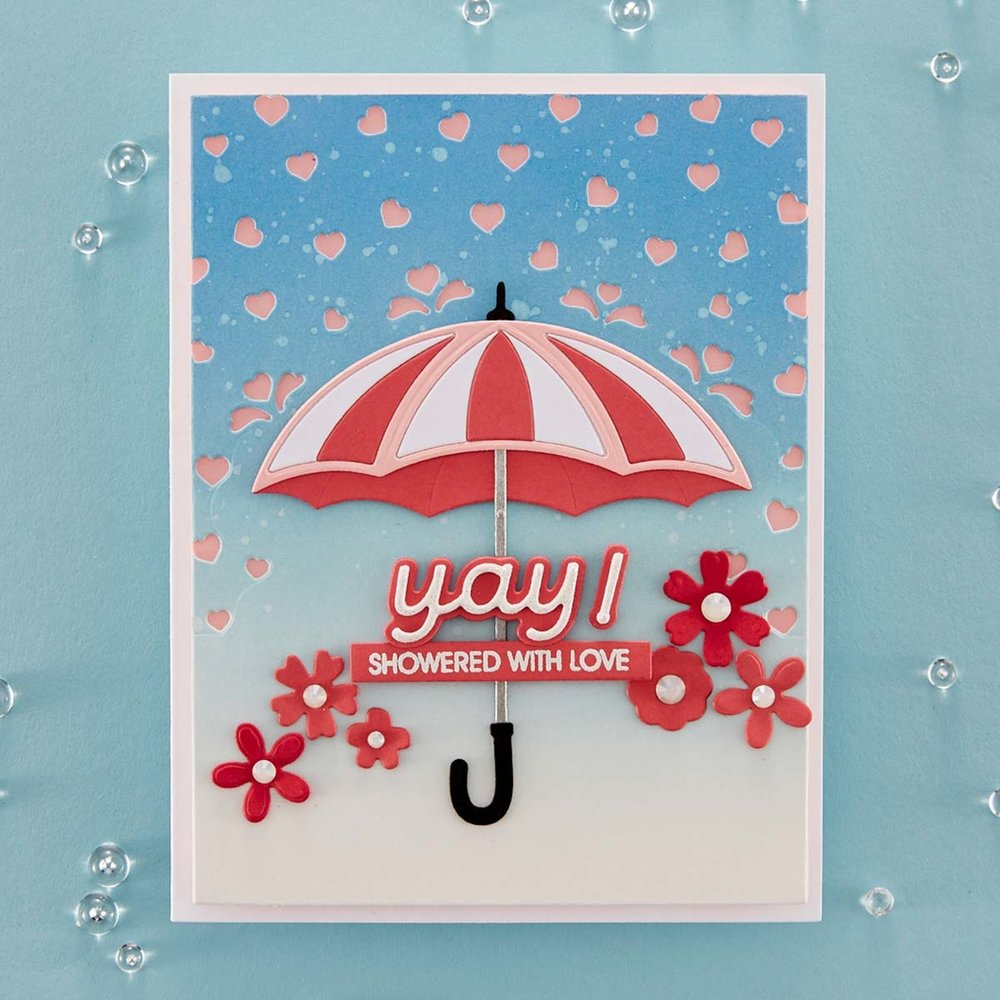 Spellbinders Umbrella Bloom Etched Dies (S5-554) (DISCONTINUED)