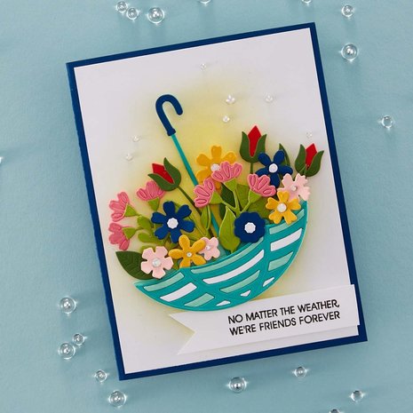 Spellbinders Umbrella Bloom Etched Dies (S5-554) (DISCONTINUED)