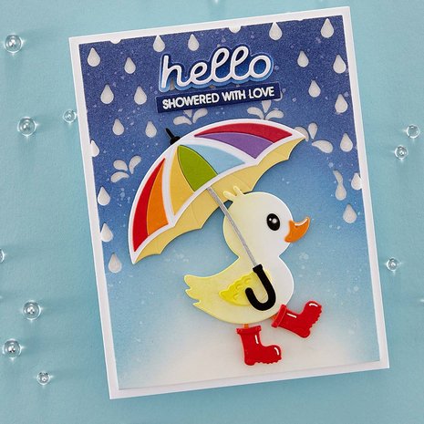 Spellbinders Umbrella Bloom Etched Dies (S5-554) (DISCONTINUED)