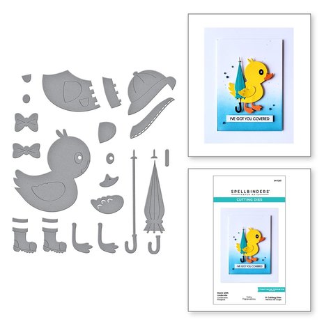 Spellbinders Duck with Umbrella Etched Dies (S4-1261)
