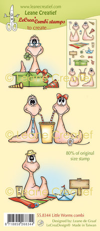 Leane Creatief Combi Clear Stamp Little Worms (55.8344) (DISCONTINUED) Leane Creatief Combi Clear Stamp Little Worms (55.8344) (DISCONTINUED)