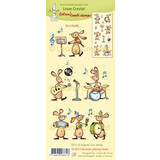 Leane Creatief Combi Clear Stamp Bunnies Playing Music (55.8313) (DISCONTINUED)
