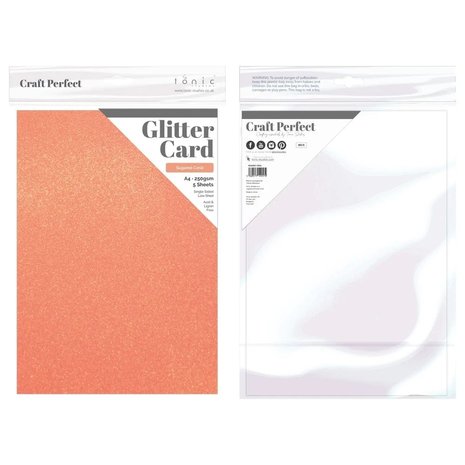 Tonic Craft Perfect Glitter Card A4 Sugared Coral (9957E) (DISCONTINUED) Tonic Craft Perfect Glitter Card A4 Sugared Coral (9957E) (DISCONTINUED)