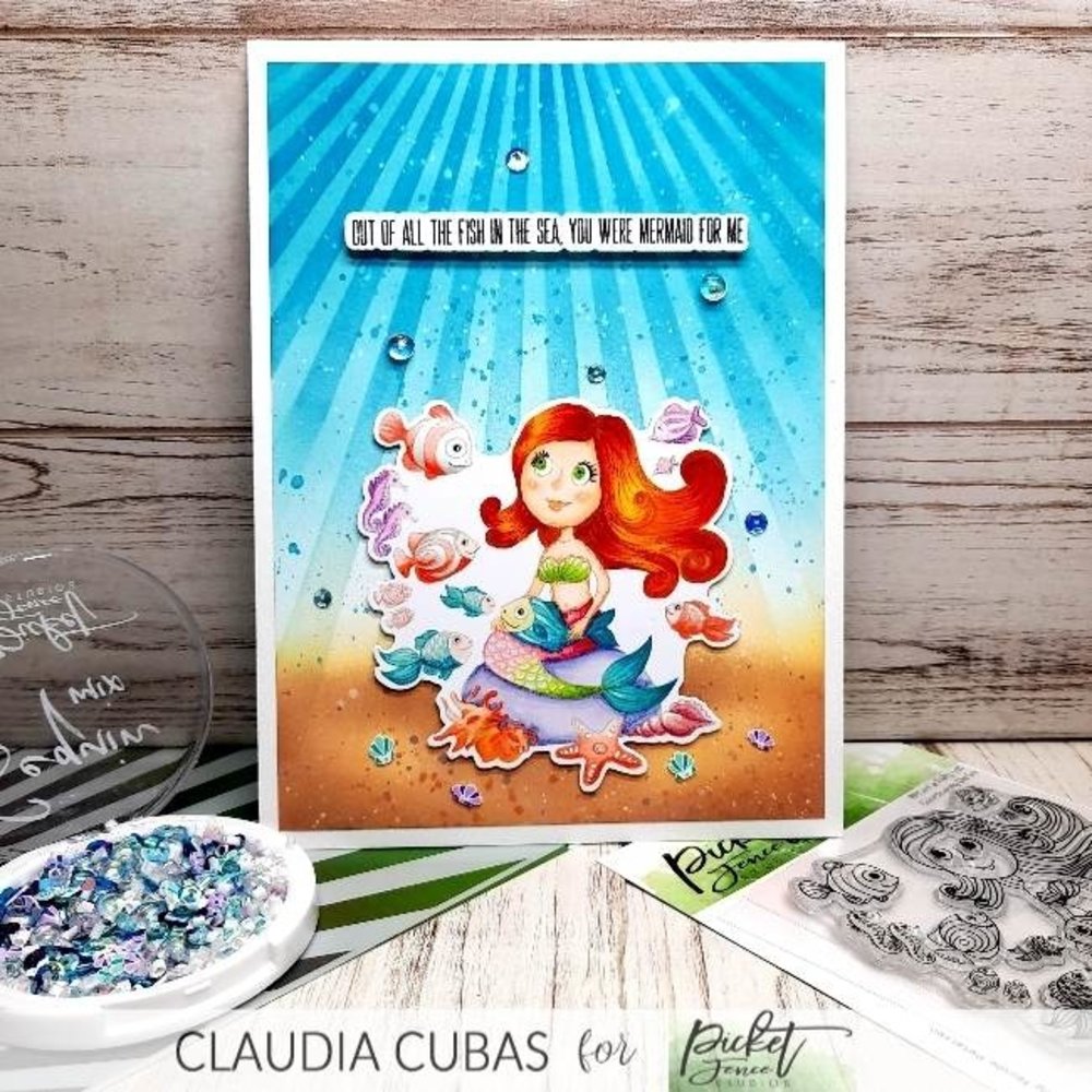 Picket Fence Studios We are a Fishy Lot 4x4 Inch Clear Stamps (OC-127) (OUTLET)