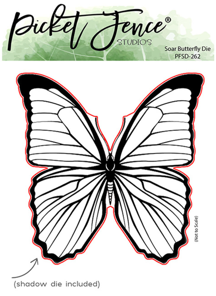Picket Fence Studios Soar Butterfly 4x6 Inch Metal Die (PFSD-262) (OUTLET)