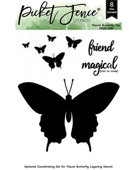 Picket Fence Studios Flaunt Butterfly 4x6 Inch Metal Die (PFSD-265) (OUTLET)
