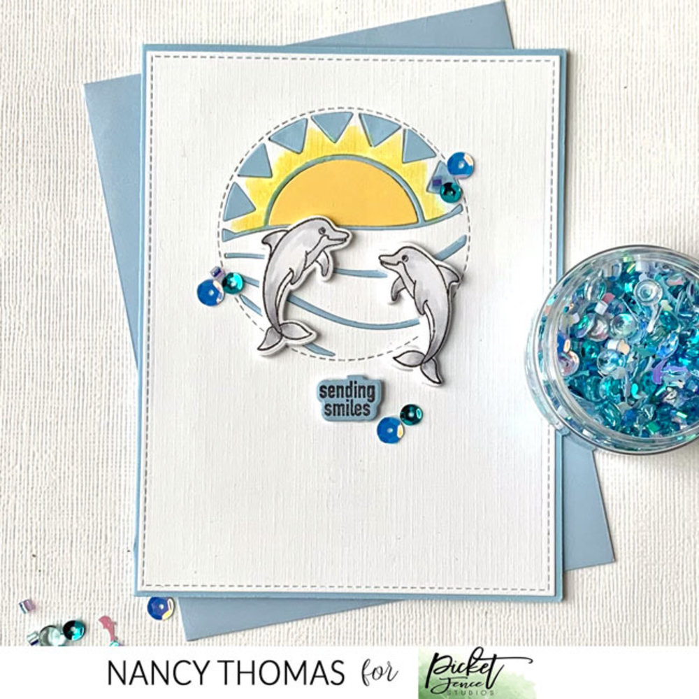 Picket Fence Studios Ocean View Slim Line 4x4 Inch Die Cutting System Insert (SDCS-169) (OUTLET)