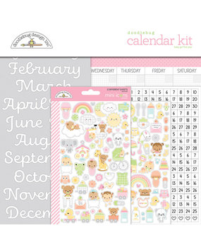 Doodlebug Design Baby Girl First Year Calendar Kit (8063) (DISCONTINUED)