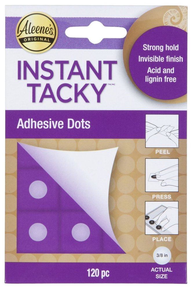 Aleene's Instant Tacky Adhesive Dots 3/8 Inch (120pcs) (32998) (DISCONTINUED) Aleene's Instant Tacky Adhesive Dots 3/8 Inch (120pcs) (32998) (DISCONTINUED)