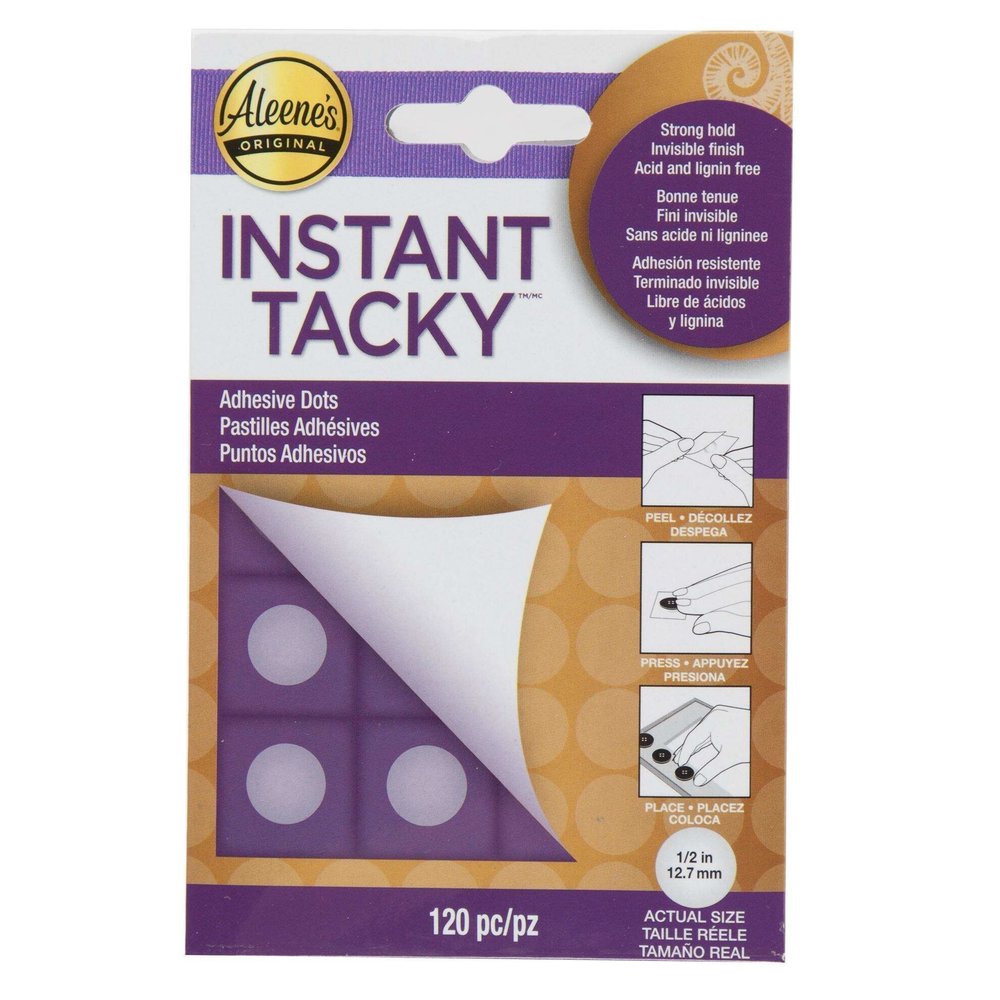 Aleene's Instant Tacky Adhesive Dots 1/2 Inch (120pcs) (33187) (DISCONTINUED) Aleene's Instant Tacky Adhesive Dots 1/2 Inch (120pcs) (33187) (DISCONTINUED)