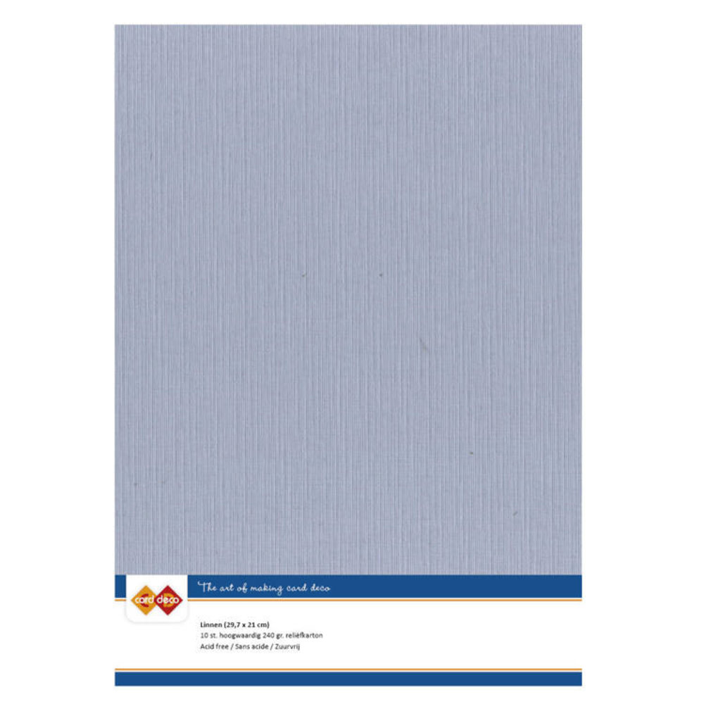 Card Deco Linen Cardstock A4 Old Blue (10pcs) (LKK-A452)