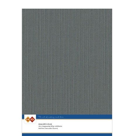 Card Deco Linen Cardstock A4 Dark Grey (10pcs) (LKK-A436)