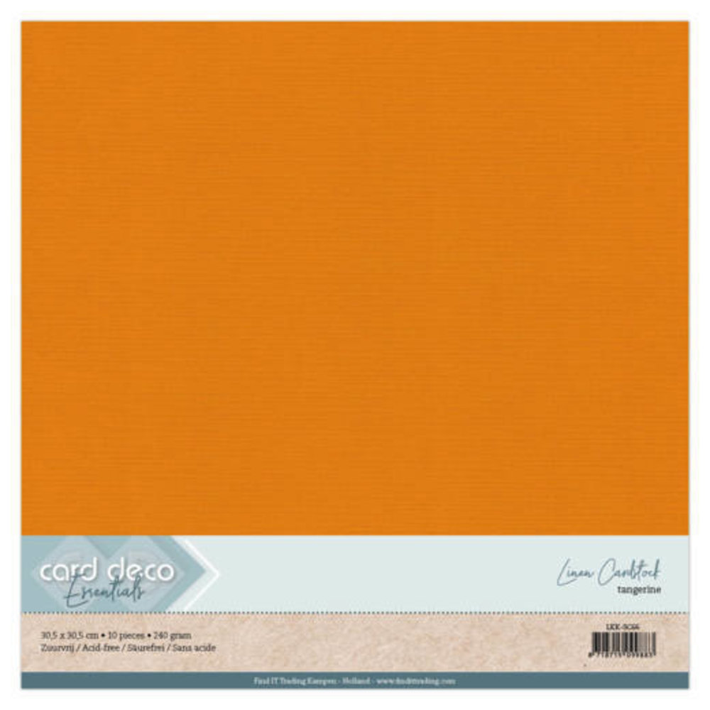 Card Deco Linen Cardstock 30,5x30,5 cm Tangerine (10pcs) (LKK-SC66)
