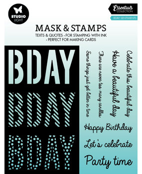 Studio Light Bday Sentiments Essentials Mask & Stamp (SL-ES-MST02) (OUTLET)