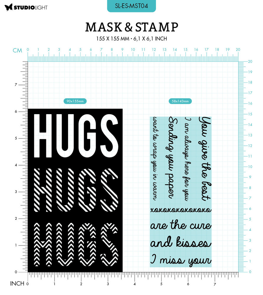 Studio Light Hugs Sentiments Essentials Mask & Stamp (SL-ES-MST04) (OUTLET) Studio Light Hugs Sentiments Essentials Mask & Stamp (SL-ES-MST04) (OUTLET)