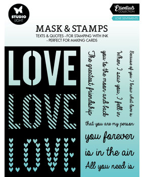 Studio Light Love Sentiments Essentials Mask & Stamp (SL-ES-MST01) (OUTLET)