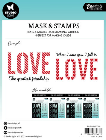 Studio Light Love Sentiments Essentials Mask & Stamp (SL-ES-MST01) (OUTLET) Studio Light Love Sentiments Essentials Mask & Stamp (SL-ES-MST01) (OUTLET)
